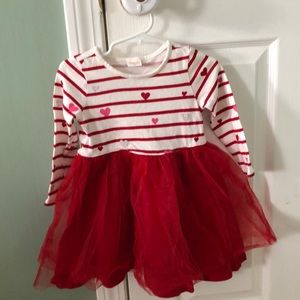 Gymboree 2T heart red and pink tulle dress